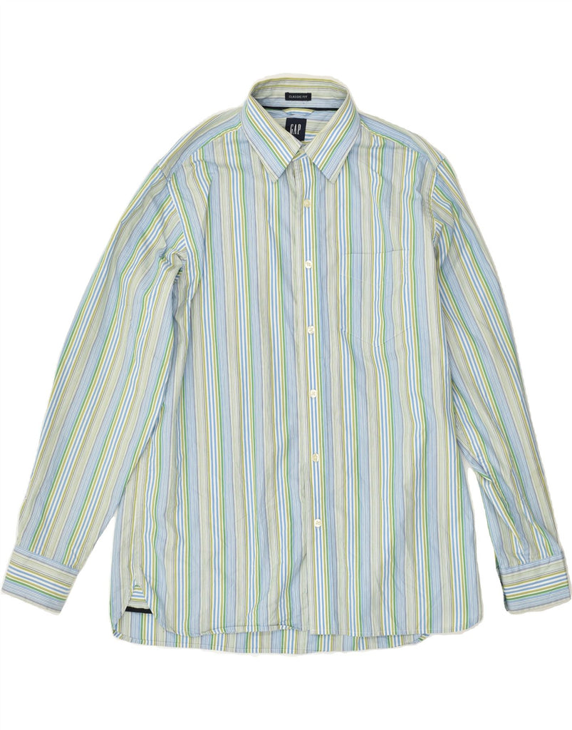 GAP Mens Classic Fit Shirt Size 15 15 1/2 Medium Green Pinstripe Cotton | Vintage Gap | Thrift | Second-Hand Gap | Used Clothing | Messina Hembry 