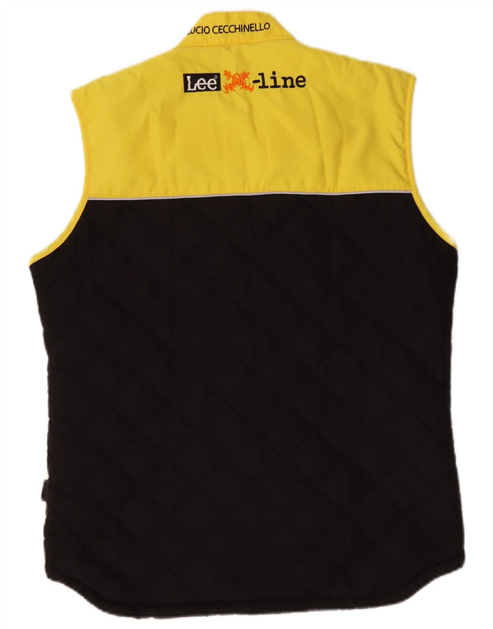 Lee Mens Graphic Quilted Gilet UK 36 Small Black Colourblock Polyester