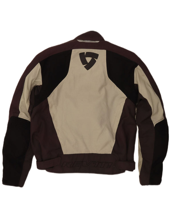 Rev'it Mens Motorstyle Graphic Racer Jacket UK 42 XL Beige Colourblock