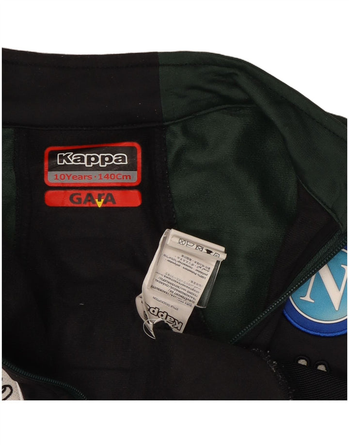 Kappa Boys Gara Graphic Tracksuit Top Jacket 9-10 Years Black Colourblock