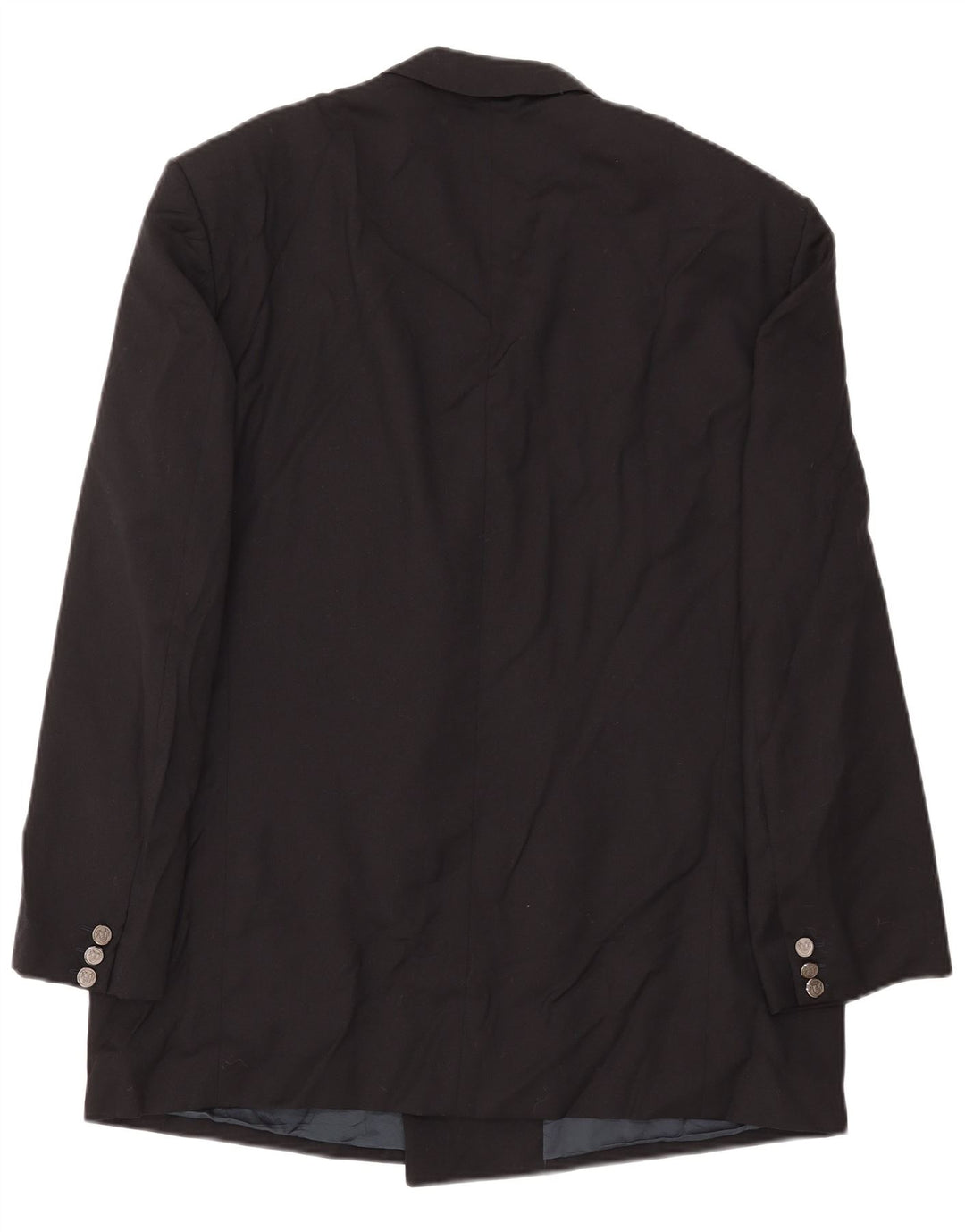 Vintage Mens Double Breasted Blazer Jacket IT 54 2XL Black Wool