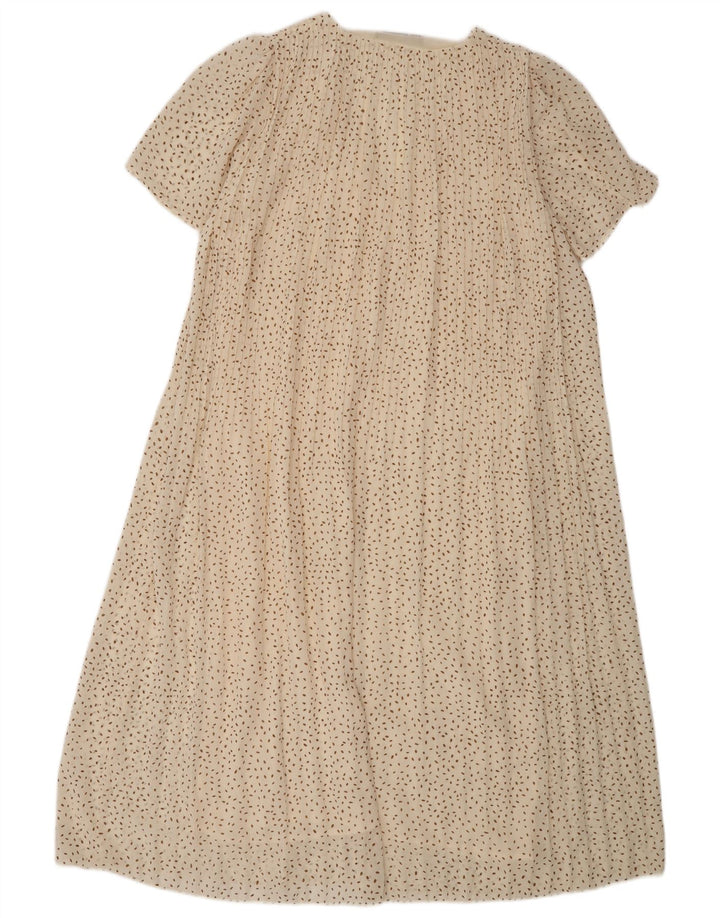Zara Womens Maxi Dress UK 14 Medium Beige Spotted