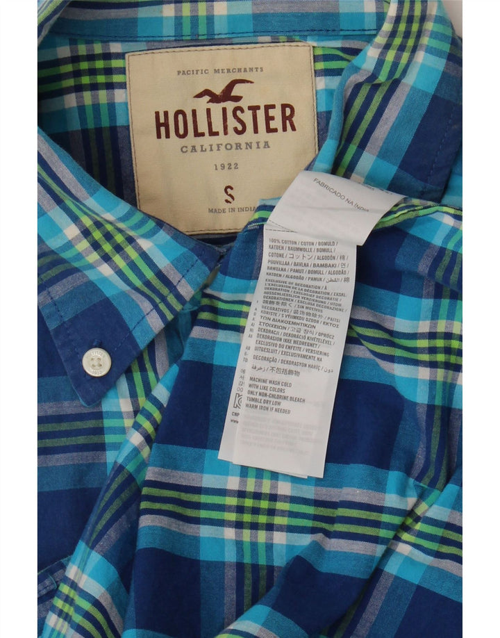 Hollister Mens Shirt Small Blue Plaid Cotton