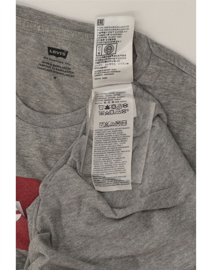 LEVI'S Mens Graphic T-Shirt Top Medium Grey Cotton Vintage Levi's and Second-Hand Levi's from Messina Hembry 