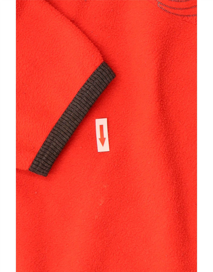 Lotto Womens Graphic Zip Neck Fleece Jumper UK 14 Medium Orange Polyester