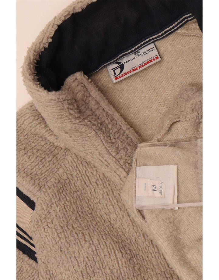 Sergio Tacchini Mens Zip Neck Fleece Jumper Medium Grey Striped