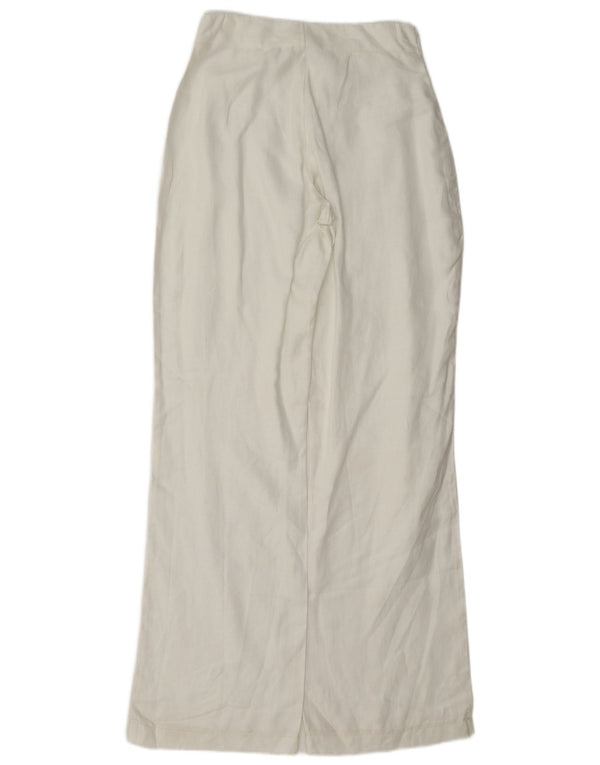 Vintage Womens High Waist Loose Fit Casual Trousers W24 L33 White