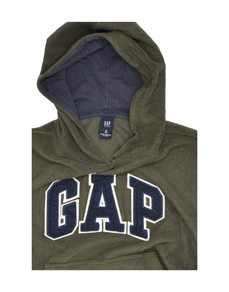 GAP Boys Graphic Hooded Fleece Jumper 7-8 Years Khaki Polyester | Vintage Gap | Thrift | Second-Hand Gap | Used Clothing | Messina Hembry 