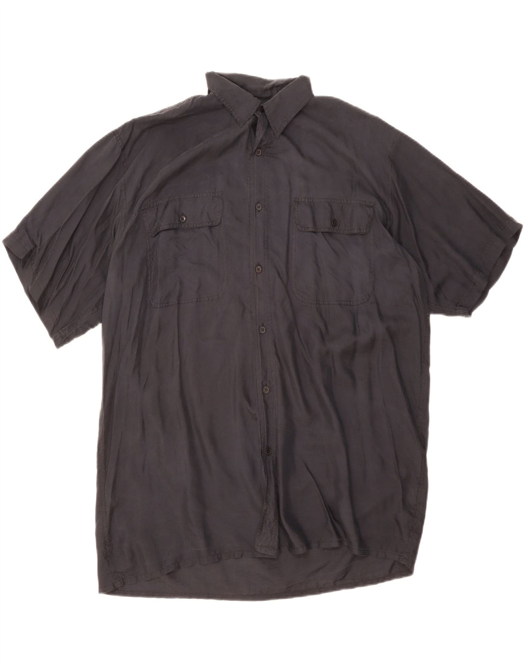 Tornado Mens Short Sleeve Shirt Large Black Silk
