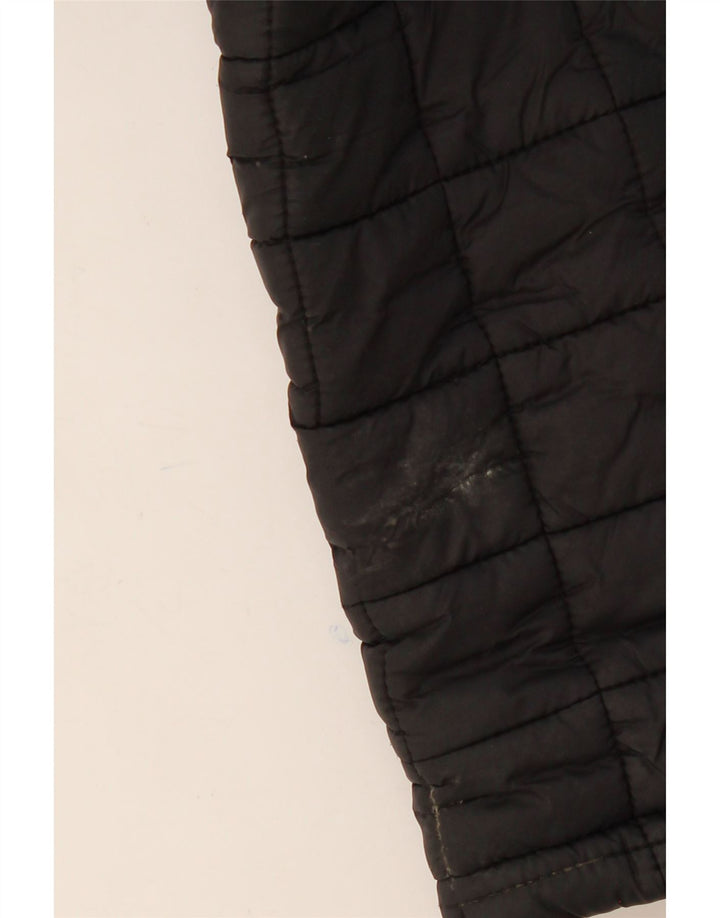 SUPERDRY Womens Crop Hooded Padded Jacket UK 14 Large Black Nylon Vintage Superdry and Second-Hand Superdry from Messina Hembry 