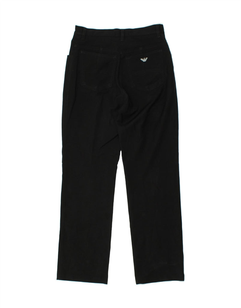 ARMANI Mens Straight Casual Trousers W30 L29 Black Polyester Vintage Armani and Second-Hand Armani from Messina Hembry 