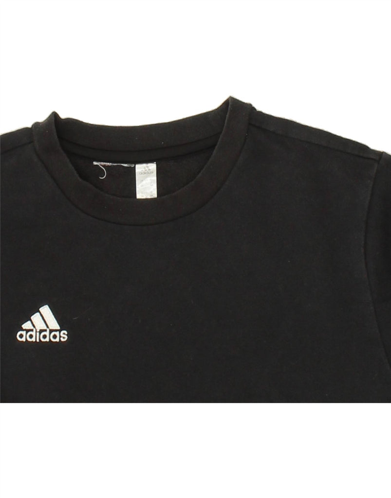 ADIDAS Womens Sweatshirt Jumper UK 12/14 Medium Black Cotton | Vintage Adidas | Thrift | Second-Hand Adidas | Used Clothing | Messina Hembry 