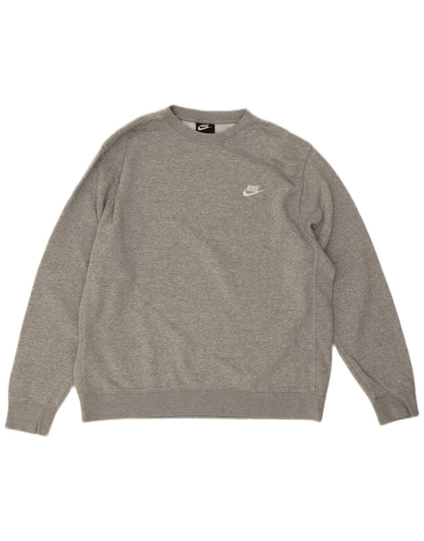 Nike Mens Sweatshirt Jumper Large Grey Flecked Cotton