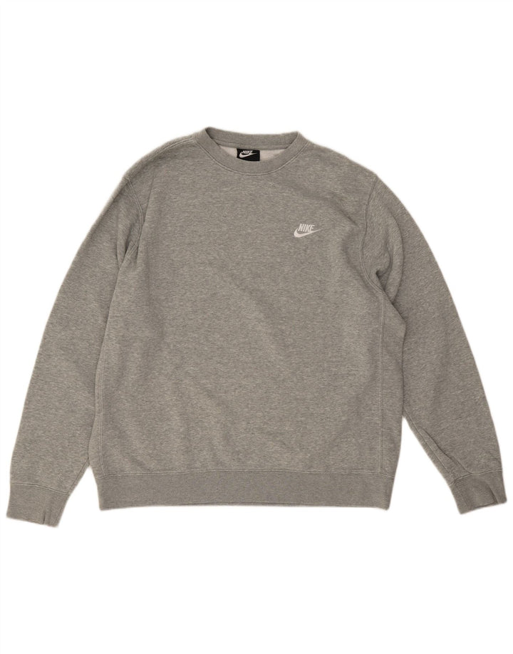 Nike Mens Sweatshirt Jumper Large Grey Flecked Cotton