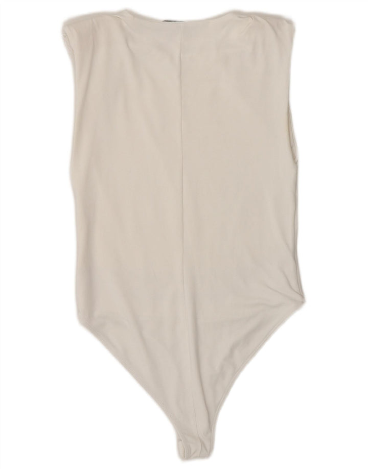 Zara Womens Bodysuit UK 12 Medium White