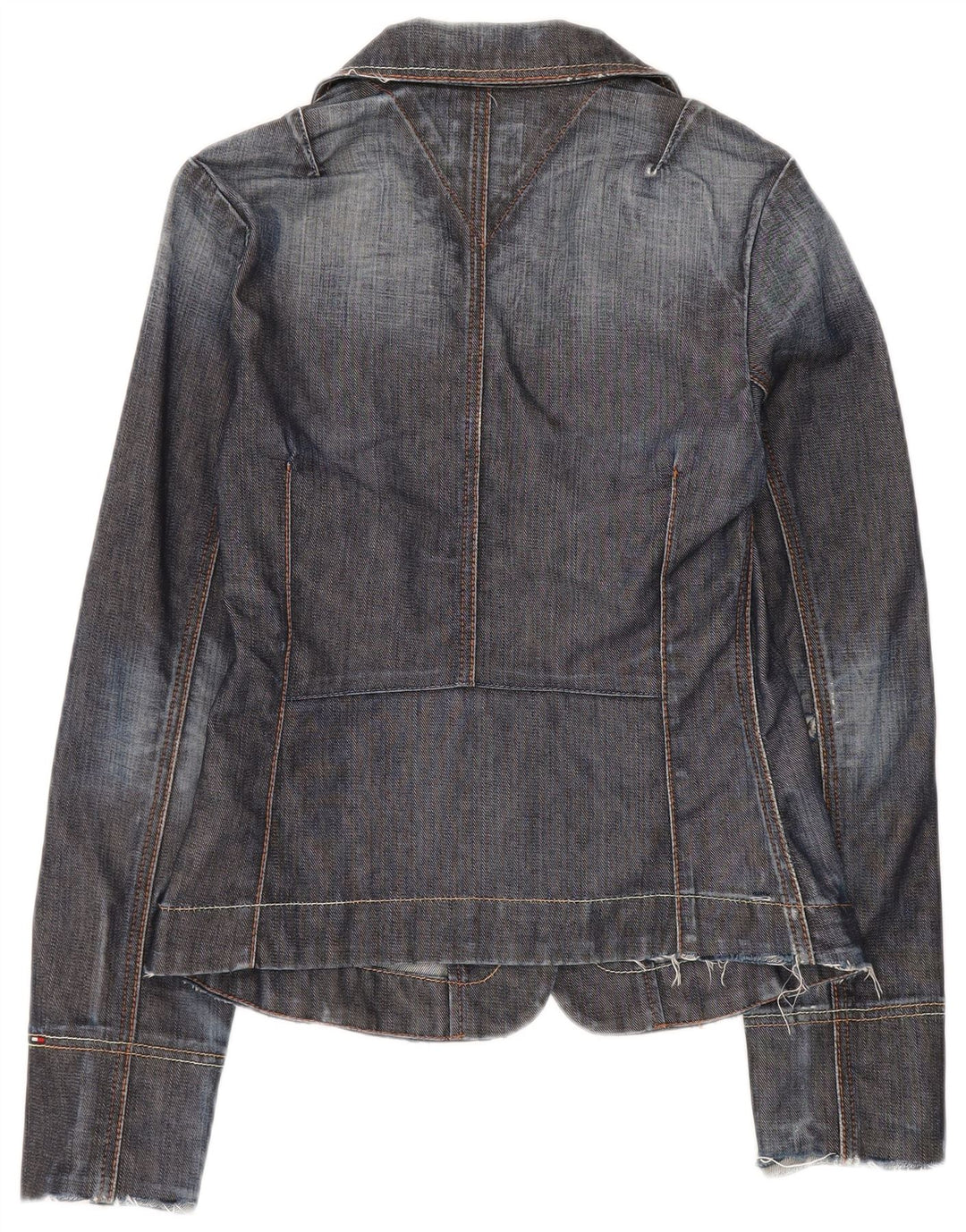 Tommy Hilfiger Womens 3 Button Denim Blazer Jacket UK 12 Medium Navy Blue