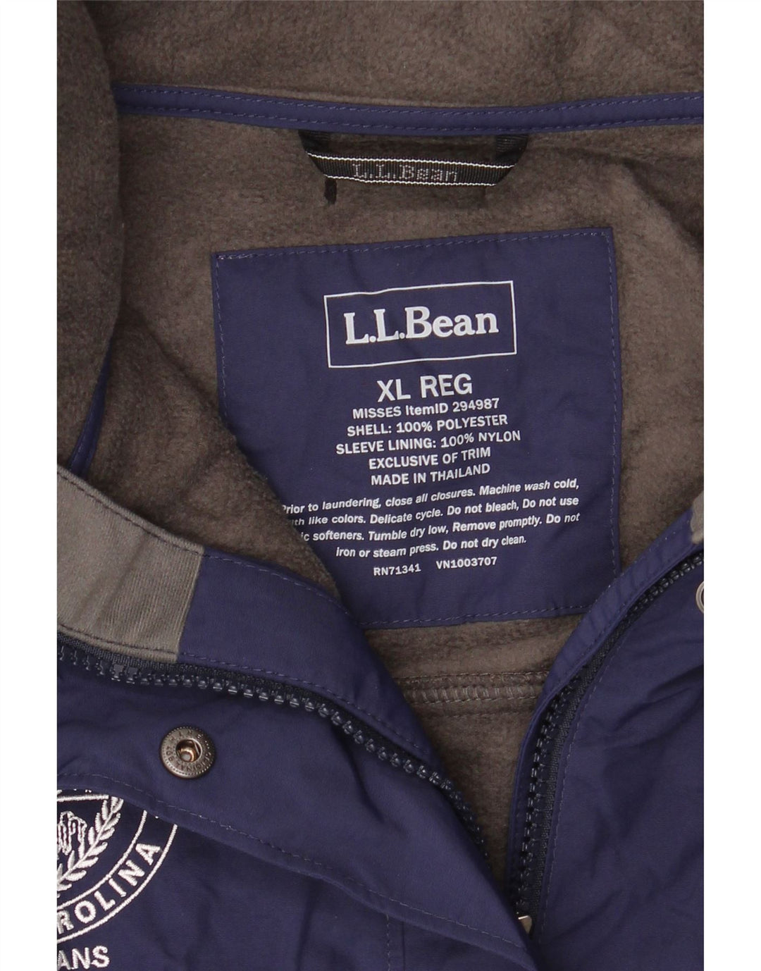 L.L.BEAN Womens Oversized Windbreaker Jacket UK 18 XL Navy Blue Polyester