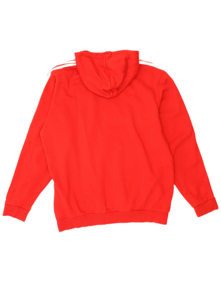 Adidas Mens Hoodie Jumper XL Red Polyester