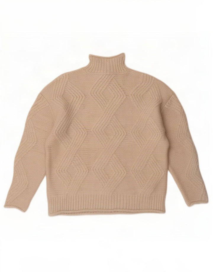 Marks & Spencer Womens Turtle Neck Jumper Sweater UK 14 Medium Off White