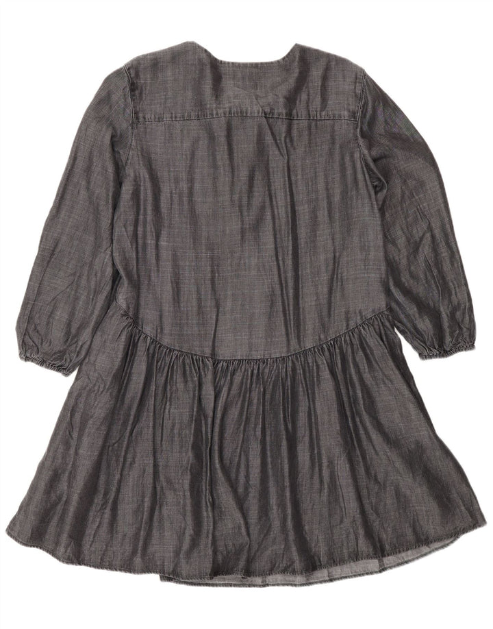 Superdry Womens Long Sleeve A-Line Dress UK 12 Medium  Grey Lyocell