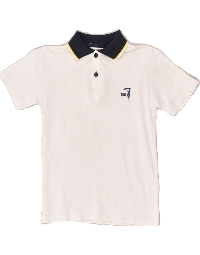 TRUSSARDI JUNIOR Boys Polo Shirt 5-6 Years White Cotton | Vintage Trussardi Junior | Thrift | Second-Hand Trussardi Junior | Used Clothing | Messina Hembry 