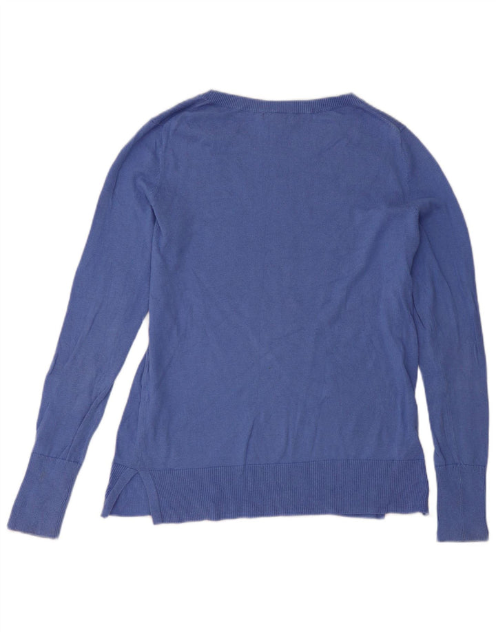 Gap Womens Oversized Boat Neck Jumper Sweater UK 10 Small Blue Cotton