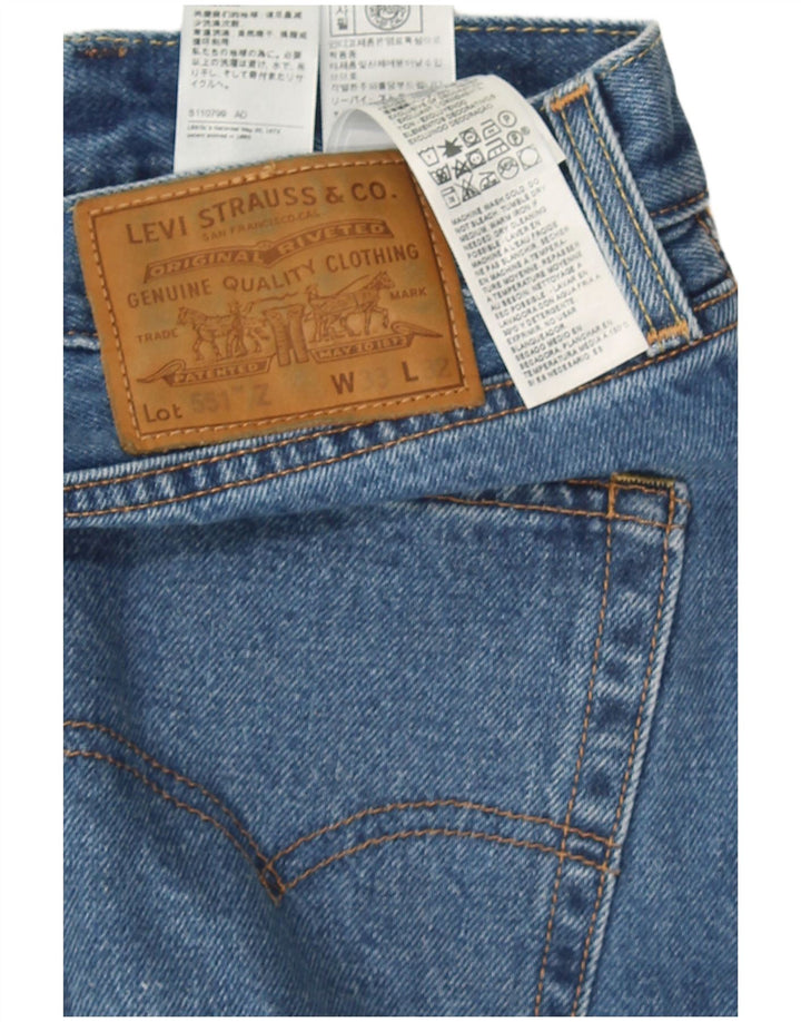 Levi's Mens 551 Straight Jeans W33 L32 Blue Cotton