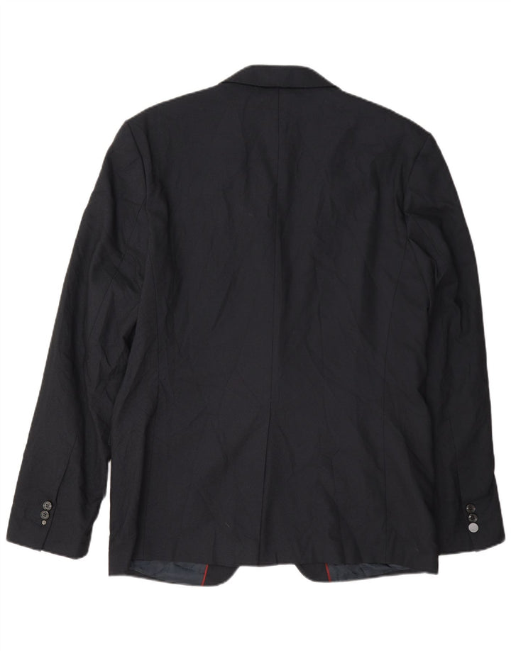 Zara Mens 2 Button Blazer Jacket EU 52 Large Navy Blue