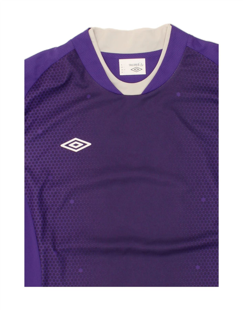 UMBRO Mens Graphic T-Shirt Top Large Purple Colourblock Polyester Vintage Umbro and Second-Hand Umbro from Messina Hembry 