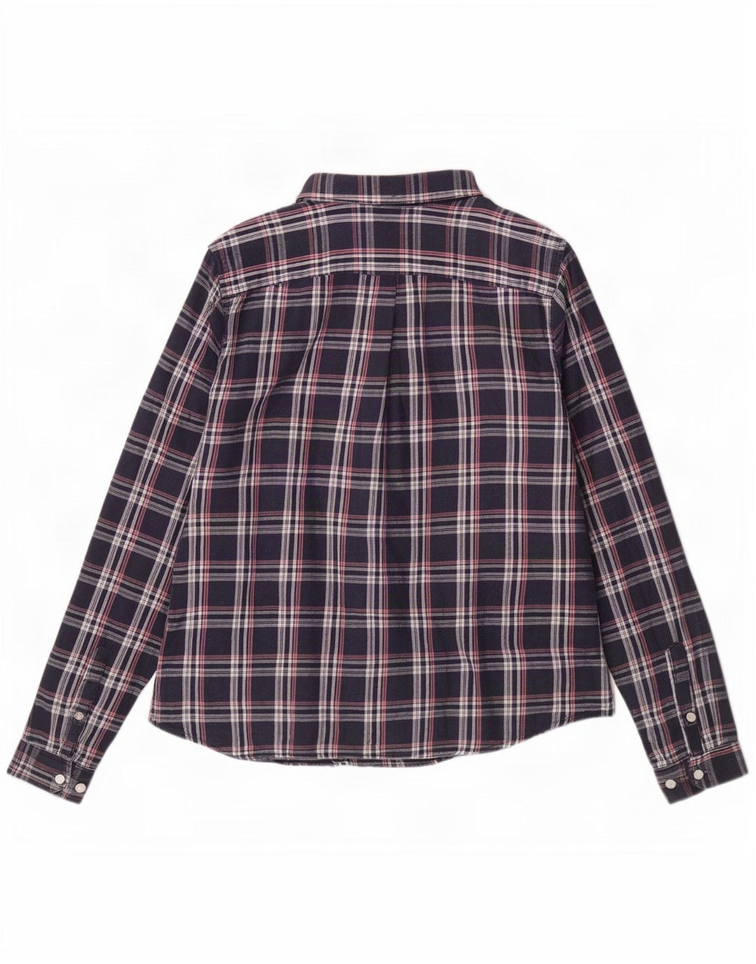 Jack Wills Womens Flannel Shirt UK 12 Medium Navy Blue Check Cotton