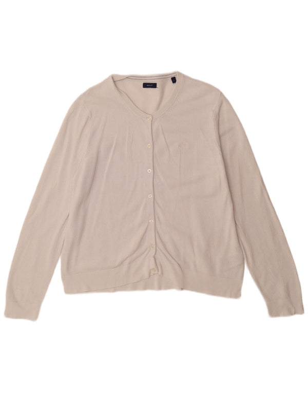 Gant Womens Cardigan Sweater UK 16 Large Off White Cotton