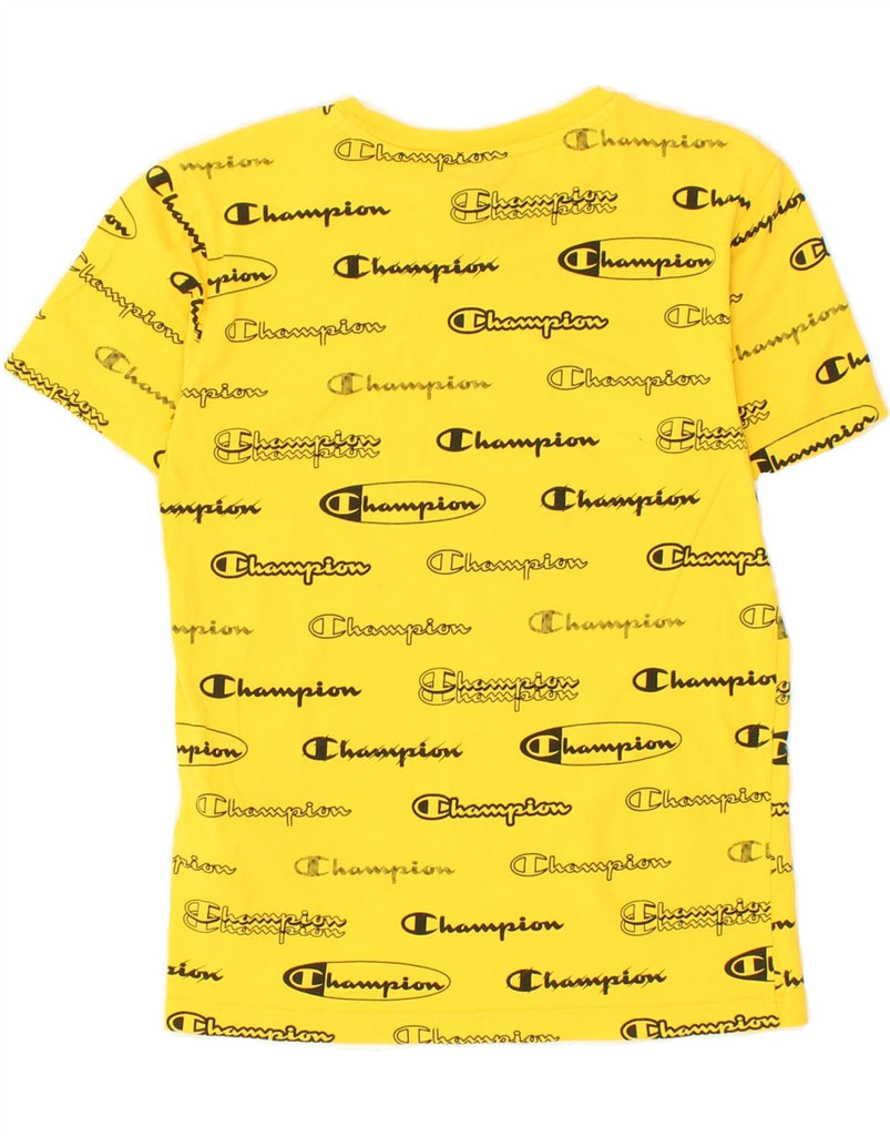 CHAMPION Boys Graphic T-Shirt Top 9-10 Years Medium Yellow Cotton | Vintage Champion | Thrift | Second-Hand Champion | Used Clothing | Messina Hembry 