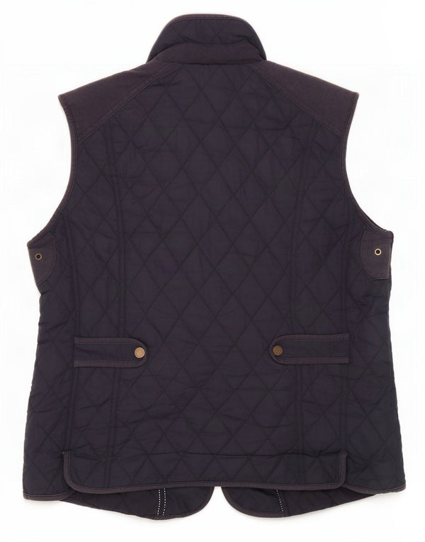 John Lewis Womens Quilted Gilet UK 16 Large Navy Blue Polyester