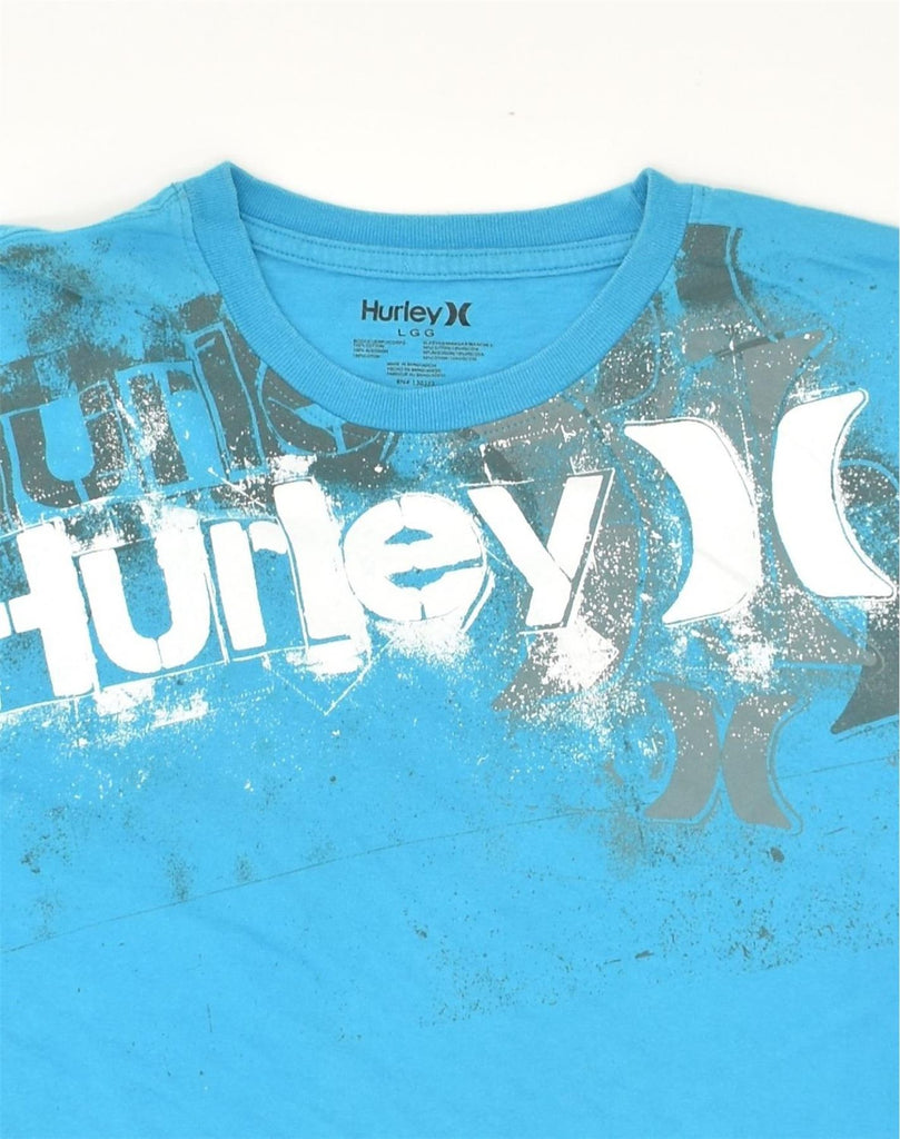 HURLEY Womens Graphic T-Shirt Top UK 16 Large Blue Cotton | Vintage Hurley | Thrift | Second-Hand Hurley | Used Clothing | Messina Hembry 