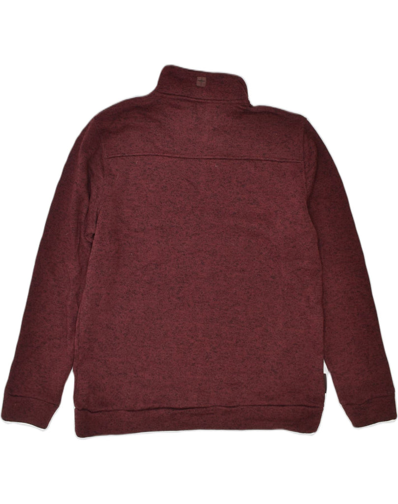 MOUNTAIN WAREHOUSE Mens Zip Neck Jumper Sweater XL Maroon Polyester | Vintage | Thrift | Second-Hand | Used Clothing | Messina Hembry 