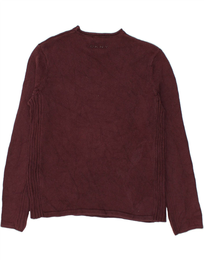 DKNY Mens Boat Neck Jumper Sweater Medium Burgundy Cotton | Vintage Dkny | Thrift | Second-Hand Dkny | Used Clothing | Messina Hembry 