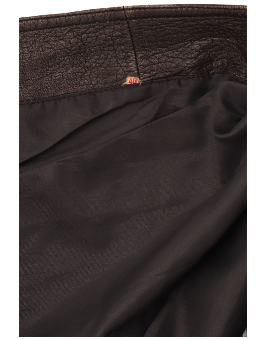 VINTAGE Womens Leather Coat IT 40 Small Black