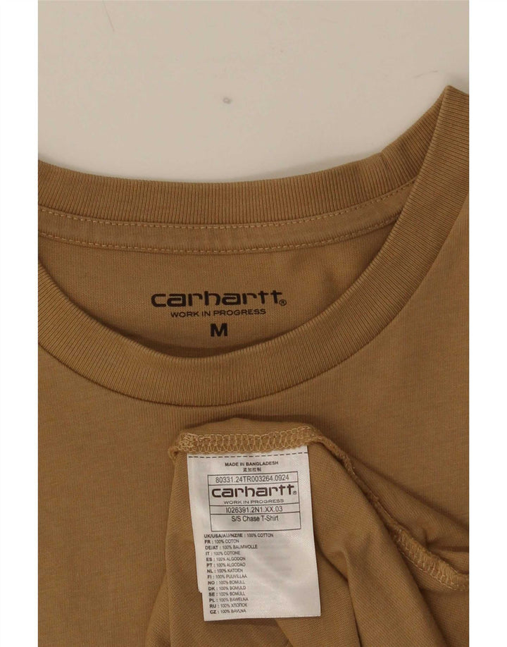 Carhartt Mens T-Shirt Top Medium Brown Cotton