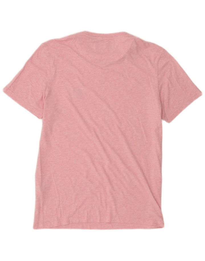 Lyle & Scott Mens T-Shirt Top Large Pink Flecked Cotton