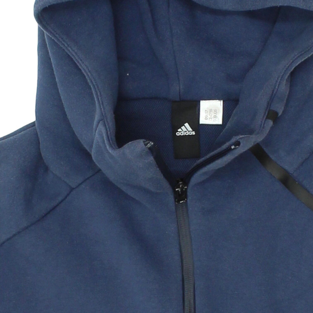 Adidas Mens Blue Full Zip Hoodie | Sportswear Activewear Hoody VTG | Vintage Messina Hembry | Thrift | Second-Hand Messina Hembry | Used Clothing | Messina Hembry 