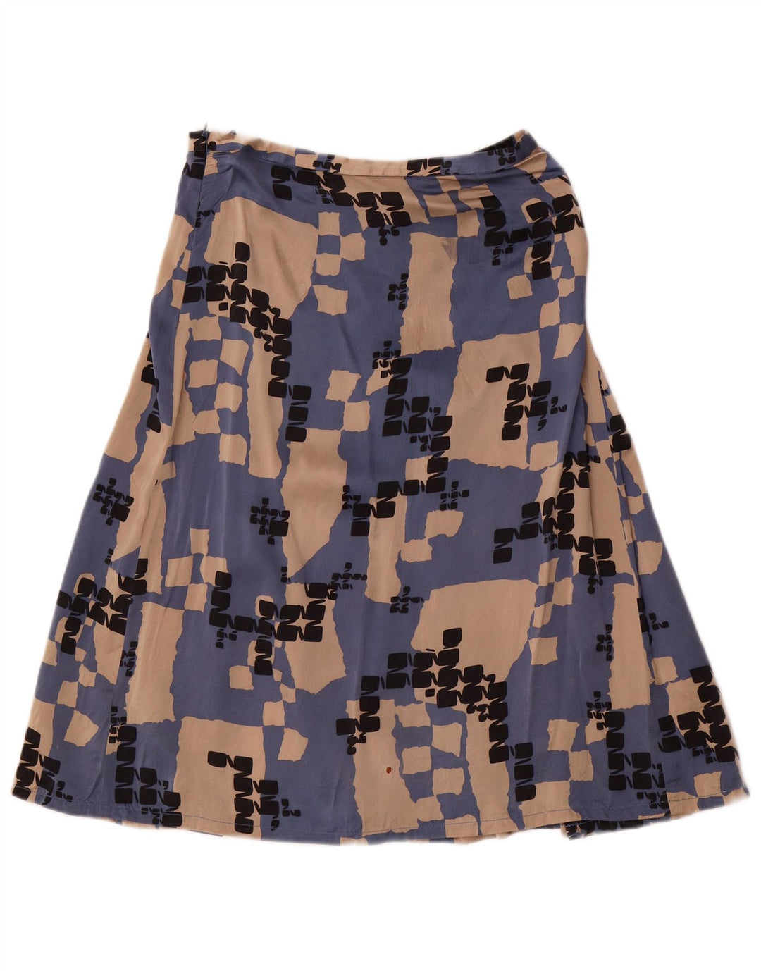 LES COPAINS Womens 2 Piece Skirt Set IT 42 Medium W28 Blue Geometric Silk