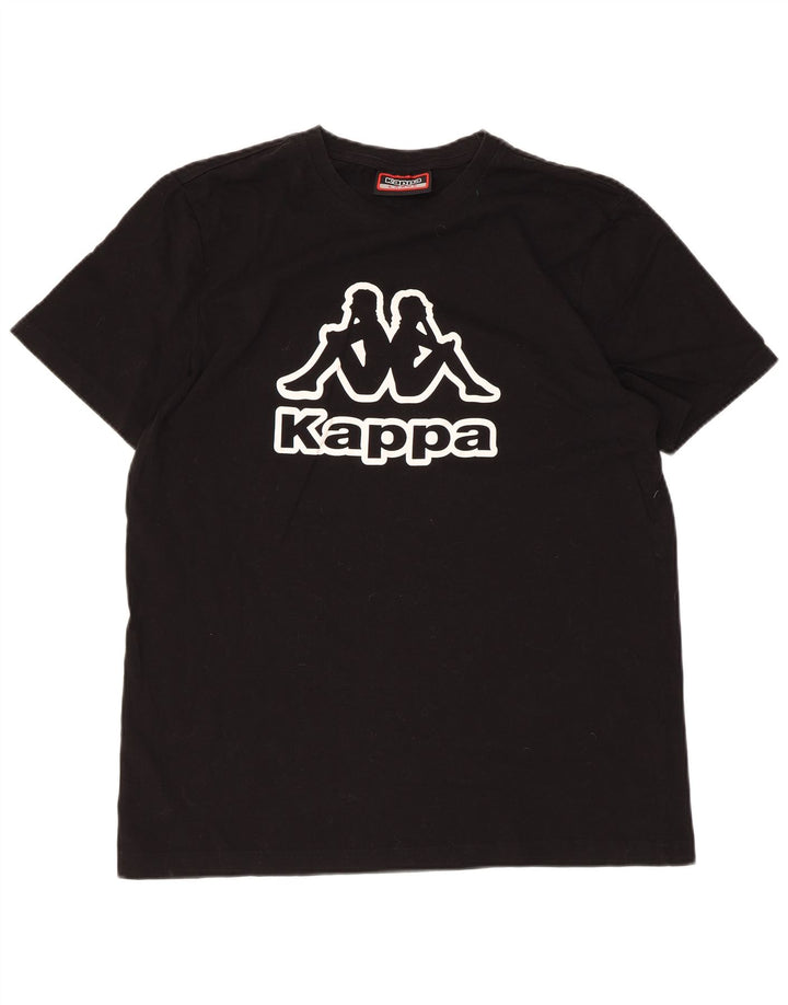 Kappa Womens Graphic T-Shirt Top UK 16 Large Black