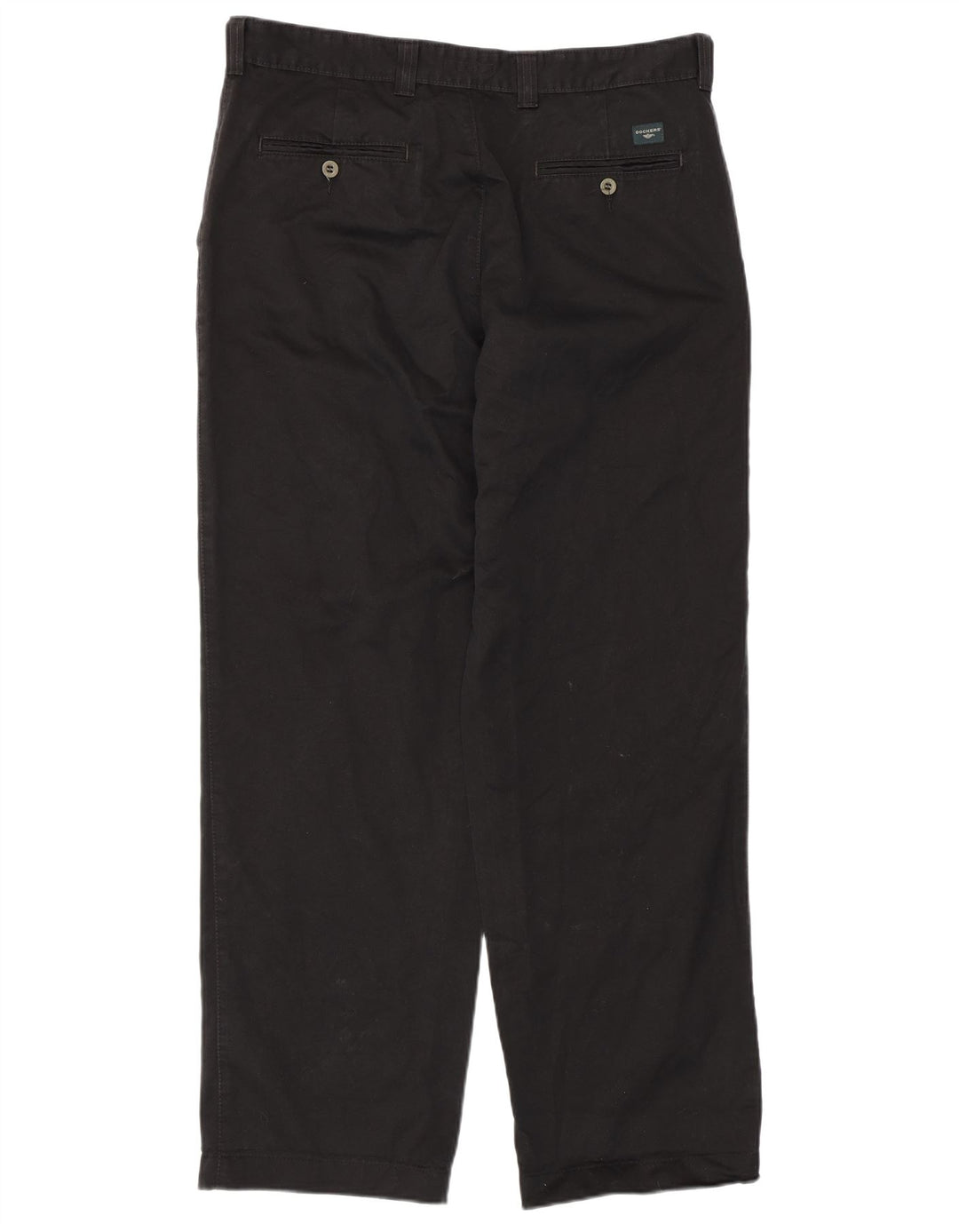 DOCKERS Mens Straight Chino Trousers W36 L32  Black Cotton