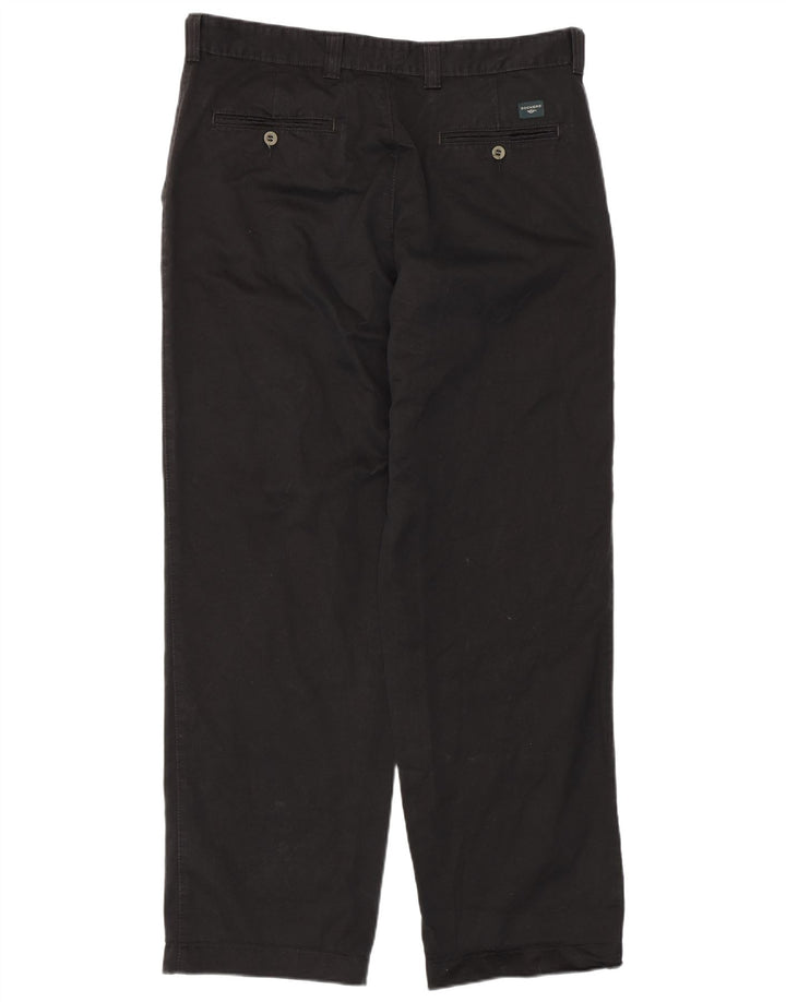 DOCKERS Mens Straight Chino Trousers W36 L32  Black Cotton