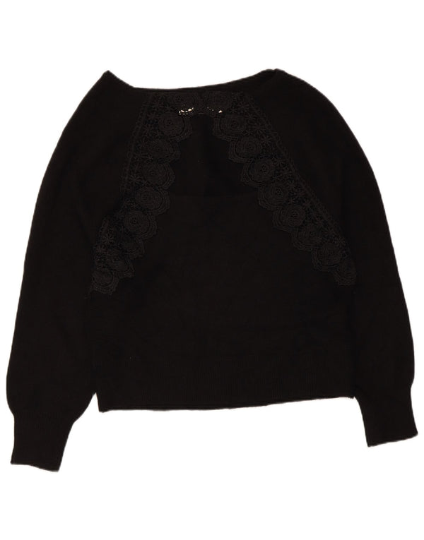 Oasis Womens Boat Neck Jumper Sweater UK 16 Large Black Viscose