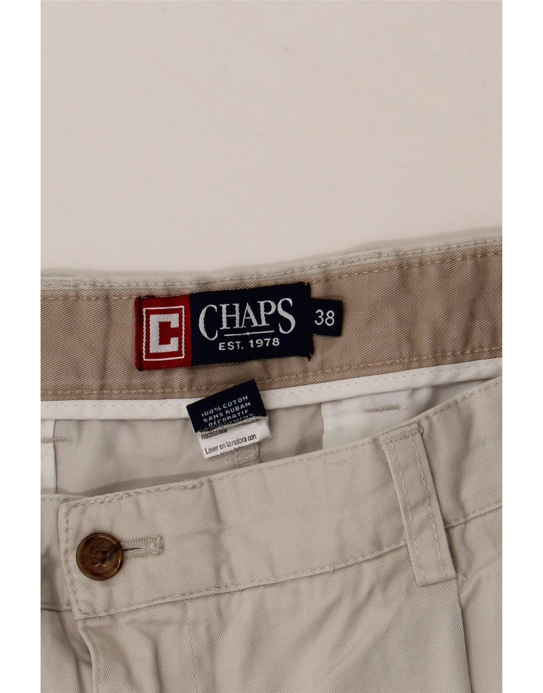 CHAPS Mens Pegged Chino Shorts W38 XL Grey Vintage Chaps and Second-Hand Chaps from Messina Hembry 
