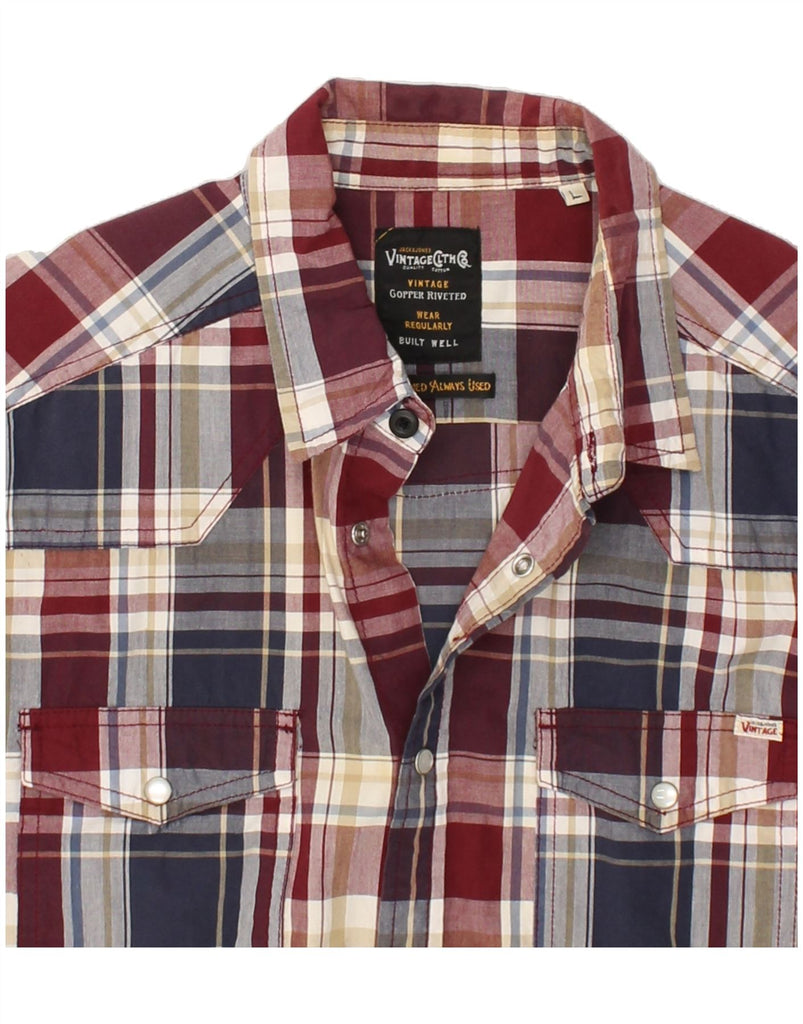 JACK & JONES Mens Shirt Large Multicoloured Check Cotton | Vintage Jack & Jones | Thrift | Second-Hand Jack & Jones | Used Clothing | Messina Hembry 