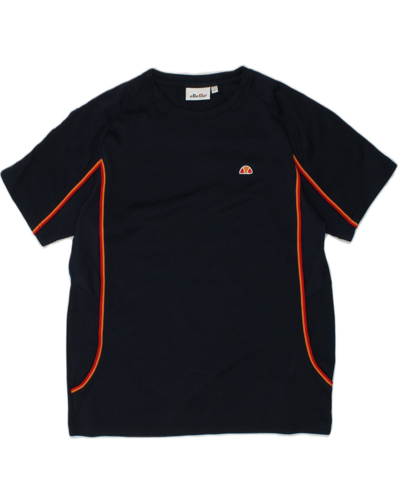 ELLESSE Boys T-Shirt Top 9-10 Years Navy Blue Polyester | Vintage Ellesse | Thrift | Second-Hand Ellesse | Used Clothing | Messina Hembry 