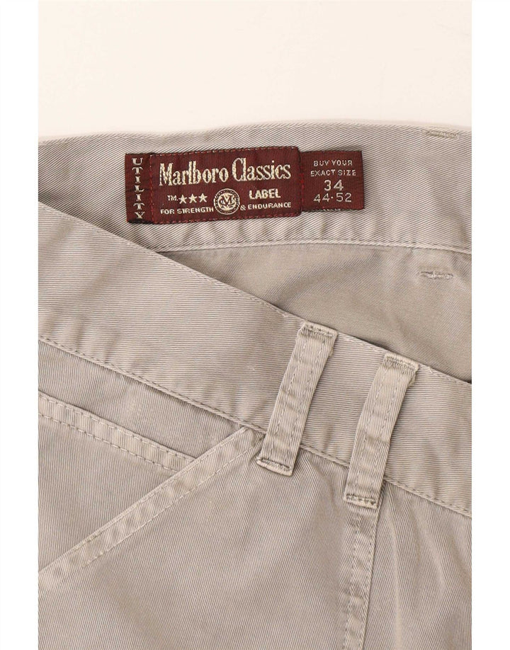 Marlboro Classics Mens Cargo Shorts Large W34 Grey Cotton