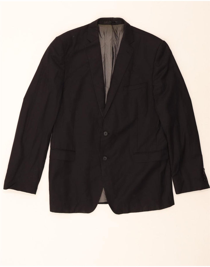 FRENCH CONNECTION Mens 2 Button Blazer Jacket UK 40 Large Black Wool Vintage French Connection and Second-Hand French Connection from Messina Hembry 